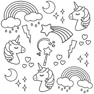 84 Coloring Pages Unicorn Images  Best Free